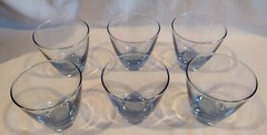 Blue Low Ball Cocktail Flared Tumbler Glasses, 10 oz, Weighted Bottoms, Set of 6