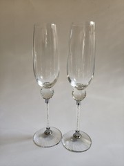 Crystal Champagne Glass Set Glitter Filled Stems Toasting Flute Glasses 10″