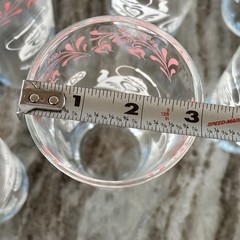 VTG 1950’s Hazel Atlas Kitchen Aids Tumbler Pink, Blue & White Glasses Set of 7