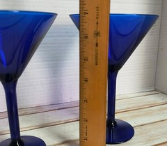 2 Cobalt Blue PIER 1 Martini Glasses/ELEGANT BARWARE 7″