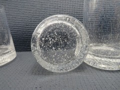 Schott Zweisel Crystal Falling Rain/Bubble Glass 4 Juice Tumblers 3 3/4″t