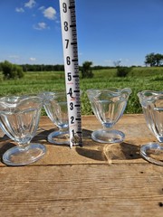 Vintage Retro MCM Anchor Hocking Tulip Glass Ice Cream Sundae Dessert Cups Set 4