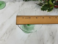 Vintage UV GLOW Fostoria Swirl Optic Green Cocktail Glasses~ Set of 4~ Glass 4”