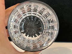 Vintage Pair of Clear Glass Old Fashioned Whiskey / Scotch Glasses