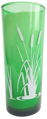 Anchor Hocking Forest Green Geese Cattails Iced Tea Glass Tumbler
