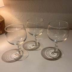 Libbey Glass Knob Hill Set Of 3 Rhine Wine Glasses