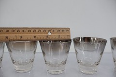 Vitreon Queens Lusterware Silver Fade Ombre Shot Glasses Set of 6 Vintage MCM