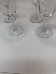 4 – Tiffin Franciscan Rambler Rose 6 3/4″ Water / Wine Glasses – Heavy Wear