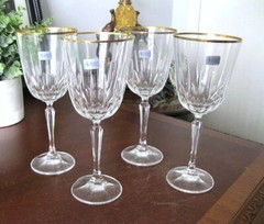 4 Schott Zwiesel Germany Crystal Water/Wine Goblets Glasses Carlton 8 1/4″ NIB