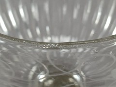 Antique French Engraved & Pattern Molded Blown Glass Large Goblet C. 1830-1840s