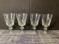 Cut Crystal Stemware, 8 oz., Water / Wine Goblets Set of Four (4)