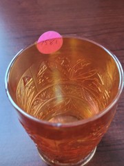 Super Pretty Marigold Fenton Carnival Glass Lily of the Valley Pattern Tumbler