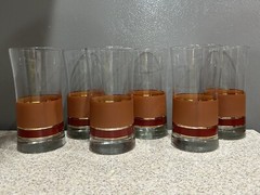6 Vintage Libbey “Brandywine» Pattern Glass Tubbler Glasses MCM In EUC