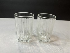 Vintage Set of 2 ~ FEDERAL GLASS -Park Avenue Clear- 3.5” Flat Tumblers. EUC
