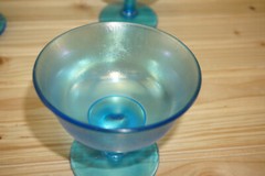 Stretch Glass Fenton? Celeste Blue (6) Sherbet or Champagne Glasses, 3 1/2″ S13