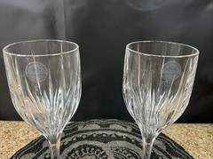 Lenox Starlight 10 Oz Water/Wine 9” Crystal Goblets Etched Stemware/2 Set,NO BOX
