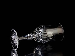 Old Galway Star Cut Foot Water Goblet Glasses Set of 5 Elegant Vintage Crystal