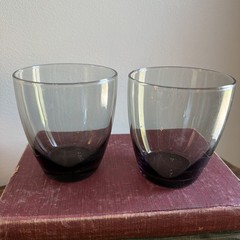Set of 2 Libbey Classic Smoke Rocks Glass Short Glasses