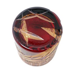 Red 9oz Crystal Glass Whisky Glass Tumbler Edo Kiriko Drinkware Hand Cut Clear