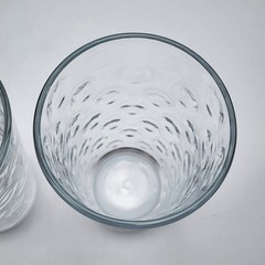 Set of 4 Pasabahce Mirage Indented Polka Dots 16oz Clear Glass 6″ Tumblers