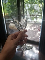 (4) Water goblet 6-5/8″ Glasses, Crystal Baccarat Epron Cut base Signed aft 1936