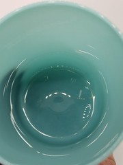 Turquoise Blue Opaline Glass Tumbler Cups Possibly French Portieux? 3 3/4″ Tall