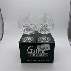 Galway Irish Abbey Pattern Crystal Brandy Cognac Snifter Glasses SET OF 4