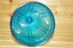Fenton Stretch Glass Blue Candy Jar Base, 5 7/8″ tall x 4″w x 3 1/2″b