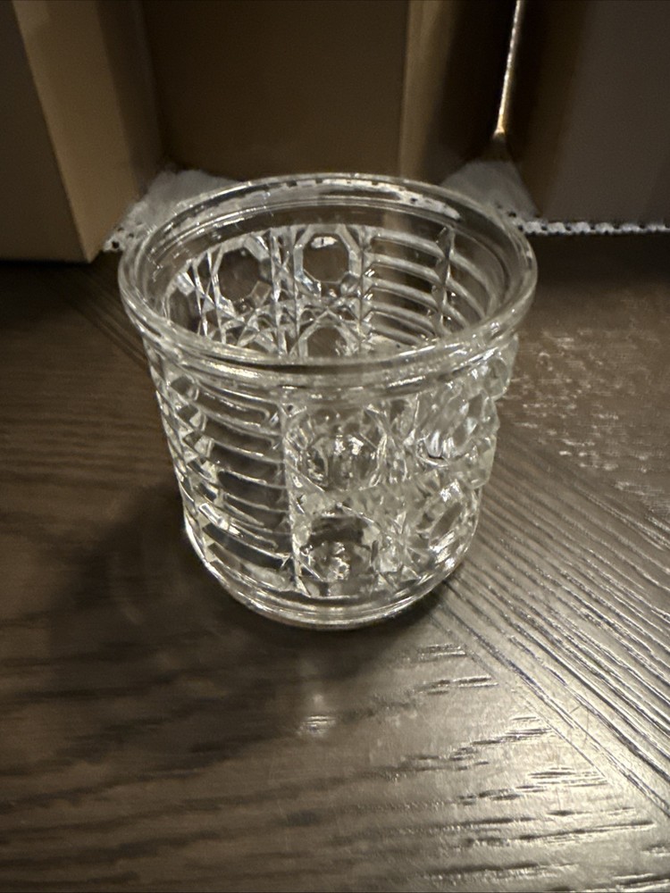 Vintage Low-ball, Double Old Fashioned 4in Pressed Glass by American Cut Heavy