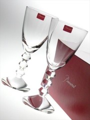 Baccarat Vega Fortissimo Crystal Wine Glass clear 2set With box