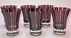 6 Pieces Ajka Crystal Prime Castille Purple, Amethyst Color Highball (NEW)