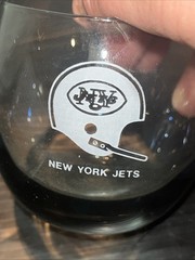 New York Jets Helmet NFL Smokey Vintage Football Drink Glass