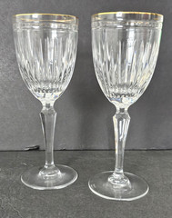 Waterford Crystal Marquis Water Goblet Hanover Gold 8.5″ H x 3.25″ D Lot 2