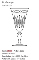 Pair Of Hawkes St George Water Goblets Glasses Wine 7″ Discontinued Stem # 6030