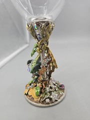 KIRKS FOLLY Dragon Teeasure GOBLET WINE GLASS JEWELS RARE 8″