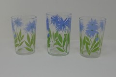 Kraft Foods Swanky Swigs Glasses Juice Glass Blue & Red Cornflower