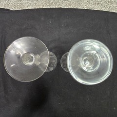 Vintage Etched Champagne Crystal Glasses Pair Clear Floral Rococo Stem Decor