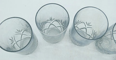 Vintage Crystal Tumblers Etched Wheat Pattern Light Iridescence 6″ Set of 5