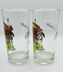 SET Of 2 Vintage Anchor Hocking ‘Gay Nineties’ Horse Car Drinking Glasses
