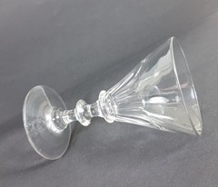 5 Absinthe glasses/ foot beaker, faceted, hand-cut, Bohemia, about 1880 AL269