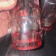 King’s Crown -Ruby Flashed Flat Tumblers by Tiffin Franciscan; Set of TWO 2