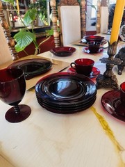 74 Vintage Duncan Miller Ruby Red/Anchor Hocking Royal Ruby Drinkware 65 Pieces
