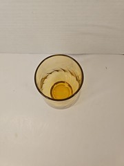 Anchor Hocking Regal Honey Gold Flat Tumbler Glasses Swirl Optic