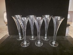 Perignon Optic Swirl Hollow Fluted Champagne Glasses By Toscany Set Of 6