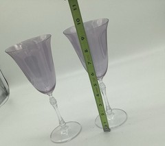 Vintage Lavender Wine/Water Goblets -Pair