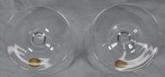 Set of (2) Fine Crystal Wine Glasses 12 oz Cut Wheet Floral Design Germany