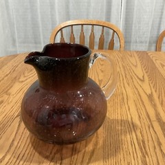 Artland Iris Plum Purple Bubble Glass Water Pitcher Hand Blown RARE