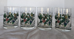 Portmeirion The Holly and The Ivy Double Old Fashioned Glasses Set of 4 NEW