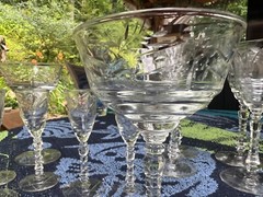 Vintage Crystal Libbey Rock Sharpe Artic Rose (13 total)