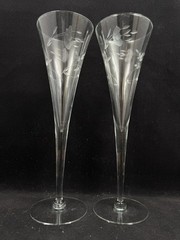 Princess House Heritage Champagne Toasting Flutes Pair 2 Vintage #435 New Boxed